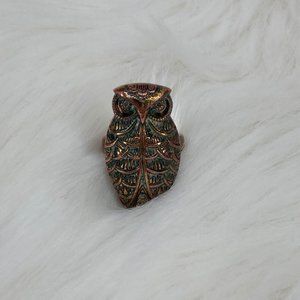 8 - Boho Brown Owl Statement Ring